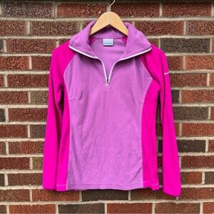 Columbia Dark Pink and Light Pink Fleece 1/4 Zip Up Jacket Sweatshirt